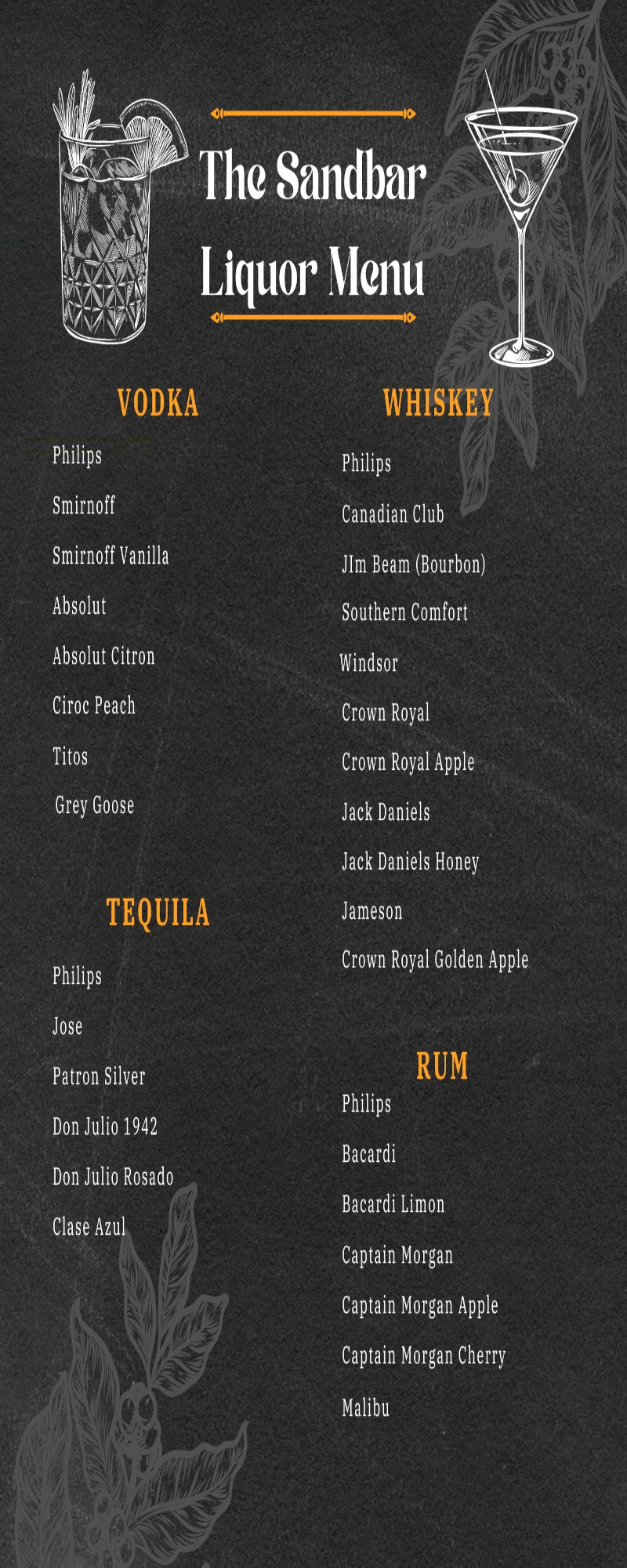 Sand Bar Menu p2