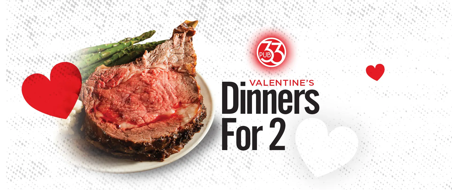 Valentine's Dinner for 2 - Pub 33